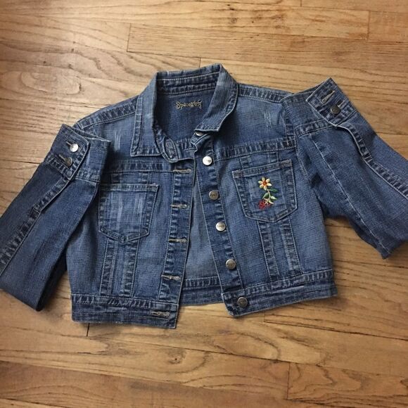 Cropped Denim Jacket   - Picture 1 of 7